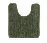 TENDANCE Tapis Contour WC en Microfibre Vert Kaki 45 x 50 cm