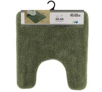 TENDANCE Tapis Contour WC en Microfibre Vert Kaki 45 x 50 cm