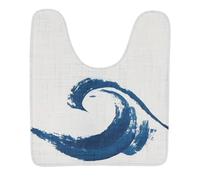 TENDANCE - Tapis Contour WC Microfibre Imprime vague45x50 cm - manureva
