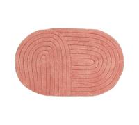 Tendance - Tapis Coton Tufte Oval 50x80cm - Terre de Sienne - Salle de Bain - Tapis