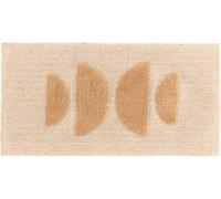 TENDANCE | Tapis de bain - Mathys - 45x90 cm - Coton - Beige-Brun - Design moderne géométrique - Doux et absorbant