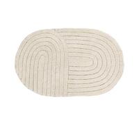 Tendance - Tapis de bain ovale en coton tufté 50 x 80 cm grège