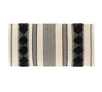Tendance - Tapis new delhi coton autres fibres 45x90 cm- noir naturel