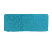 TENDANCE - Grand Tapis de Salle de Bain Bleu Canard en Microfibre à mémoire de Forme 45 x 120 cm