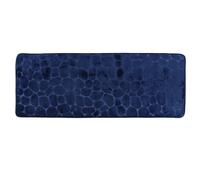 Tendance - Grand Tapis de Salle de Bain Bleu Marine en Microfibre à mémoire de Forme 45 x 120 cm