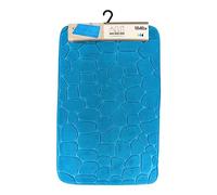 Tendance - Tapis de Salle de Bain Bleu Canard en Microfibre à mémoire de Forme 50 x 80 cm