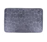 TENDANCE - Tapis memoire de Forme Microfibre Galet 50x80cm - Gris Fonce