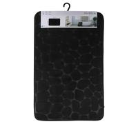 TENDANCE - Tapis memoire de Forme Microfibre Galet 50x80cm - Noir