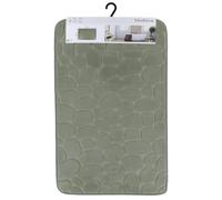 TENDANCE Tapis de Salle de Bain Vert Kaki en Microfibre à mémoire de Forme 50 x 80 cm