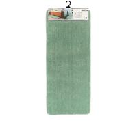 TENDANCE Grand Tapis de Salle de Bain Double Vasque en Microfibre Vert Amande 50 x 120 cm