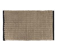 TENDANCE Tapis de Salle de Bain Bicolore Beige Ficelle et Noir en Polycoton 45 x 75 cm