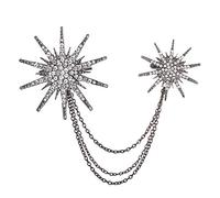 Tendance Vintage Collier Bling Nappa Shiny Full Star Broche Flocon de Neige Corsage Banquet de Noël