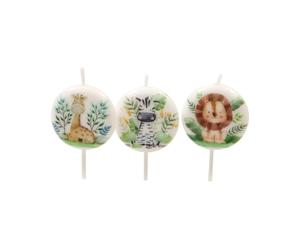 Tendances Fêtes - 3 Bougies ANNIMAUX DE LA Savane 3.5X0.8CM
