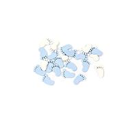 Tendances Fêtes - 32 CONFETTIS PIED BÉBÉ BOIS BLEU CIEL