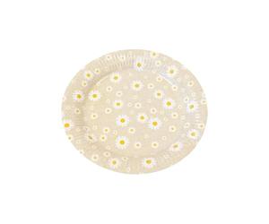 Tendances Fêtes - 6 ASSIETTES CARTON MARGUERITE 23CM NATURE