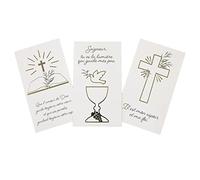 Tendances Fêtes - 6 CARTES DE REMERCIEMENTS COMMUNION BLANC ET OR