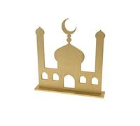 Tendances Fêtes - DÉCO SUR SOCLE SILHOUETTE DE MOSQUÉE BOIS 19CM OR