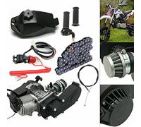 Tenddya Moteur à essence 49 CC 2 temps - Démarrage par traction - Mini moteur à essence - Monocylindre - Refroidi par air - Pour mini pocket Dirt Bike ATV Scooter
