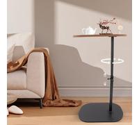 Tenddya Table d'appoint en forme de C, pivotante à 360 °, table de canapé réglable en hauteur avec table de chevet pour salon, chambre à coucher, table basse, bureau, collations, thé, café, canapé