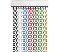 TENDEEVOLUTION Rideau Anti-Mouches pour Porte Fenêtre à Chaîne en Aluminium, Personnalisable en Taille et Couleurs, Rideau pour Mouches à Chaîne Extérieur pour Portes, Fenêtres (Or, 125 cm X 240 cm)