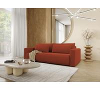 Tendencio Canapé 3 Places Convertible Curia en Tissu Anti tâche hydrophobe (Terracotta)