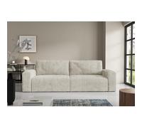 Tendencio Canapé Convertible 3 Places BRIGIA en Velours côtelé Grosse Maille (Beige)