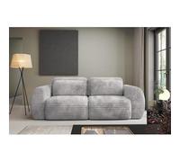 Tendencio Canapé Convertible 3 Places CLADIA en Velours côtelé Grosse Maille (Gris Clair)