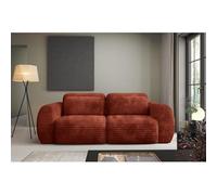 Tendencio Canapé Convertible 3 Places CLADIA en Velours côtelé Grosse Maille (Terracotta)