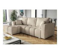 Tendencio Canapé d’Angle Convertible 4 Places COLINIO Tissu Bouclette - 249 cm (Beige)
