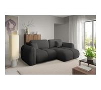 Tendencio Canapé d’Angle Convertible 4 Places PILENIA en Tissu Bouclette - 270 cm (Gris foncé)