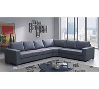 Tendencio Canapé d'angle 6 Places Lili Angle Droit Tissu Gris chiné