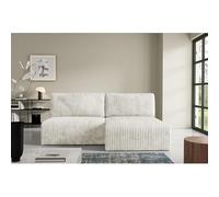 Tendencio Canapé d'angle Convertible BRIGIA en Velours côtelé sans accoudoirs (Beige)