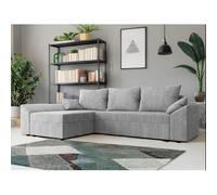 Tendencio Canapé d'angle Convertible DENVI en Velours côtelé (Gris)