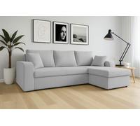 Tendencio Canapé d'angle Convertible HELLIA en Velours côtelé (Gris Clair)