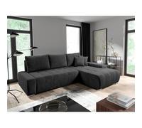 Tendencio Canapé d'angle Convertible MELOTI en Velours côtelégris foncé Angle Droit