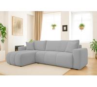 Tendencio Canapé d'angle Convertible Talia en Tissu Anti tâche hydrophobe Doux au Toucher (Gris)