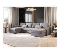 Tendencio Canapé d'angle panoramique Convertible MOSIA (Gris Clair)