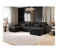 Tendencio Canapé d'angle panoramique Convertible MOSIA (Gris foncé)