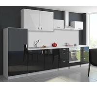 Tendencio Cuisine complète 3m20 OXIN laquée Noir et Blanc (Noir et Blanc)