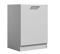 Tendencio Lila - Meuble de Cuisine Bas 60 cm 1 Porte Blanc Mate