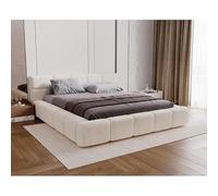 Tendencio Lit COMIA en Velour avec Coffre de Rangement (Beige, 160x200)