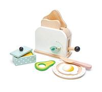 Tender Leaf Jeux de Rôle: Petit DÉJEUNER Toaster Set 16x18,5x14,5cm, avec 2 tranches de Pain, Beurre, Couteau en Bois, Un œuf poché et 2 tranches d’Avocat, en Bois, 19,3x9,5x19,7cm, 3+
