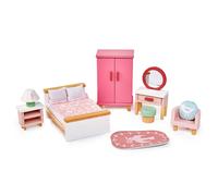 Tender Leaf Toys Chambre à coucher pour maison de poupée La chambre des parents 15 pièces Saumon