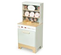 Tender Leaf Toys - Commode de cuisine et lave-vaisselle - Ensemble de cuisine en bois de 21 pièces avec assiettes, tasses et couverts - Encourage le jeu imaginatif, la motricité fine et le jeu de rôle