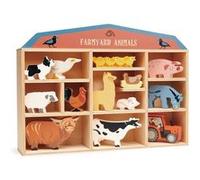 Tender Leaf Toys ensemble d'animaux Ferme 36 x 26,5 cm bois 14 pièces Bruin G