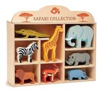 Tender Leaf Toys kit animal Safari 37 x 32 cm en bois 9 pièces Marron G