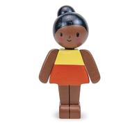 Tender Leaf Toys - We are Family - Mocha Girl - Poupées en bois multiculturelles respectueuses de l'environnement avec bras mobiles - Construisez votre propre famille - Encourage le jeu imaginatif