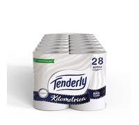 Tenderly Kilometrica Help a Wish Lot de 28 rouleaux de papier toilette doux et délicat aux extraits naturels de mauve et de calendula, convient aux peaux sensibles, fabriqué en Italie, testé