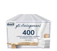 Tenderly Serviettes jetables, 16 paquets de 25 serviettes jetables en cellulose pure, super absorbantes et délicates sur la peau, fabriquées en Italie, testé dermatologiquement