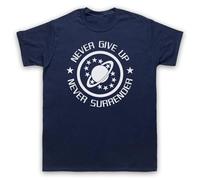 TENDERNESS Galaxy Quest NSEA Never Give UP Never Surrender SCI FI Mens & Womens T Shirt Blue Black XL